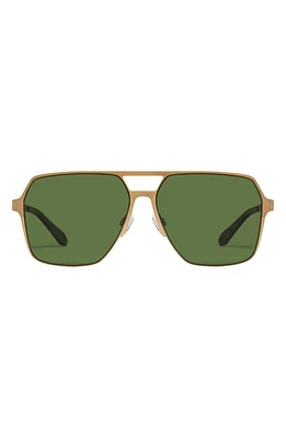 Quay Australia Backstage Pass 52mm Aviator Sunglasses in Bronze /Green Polarized at Nordstrom