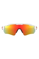 Oakley Mirrored Shield Sunglasses in White/Orange Red at Nordstrom