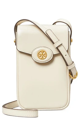 Tory Burch Robinson Spazzolato Leather Phone Crossbody Bag in Shea Butter at Nordstrom