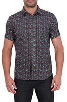 Robert Graham Spectacle Short sleeve Button-Up Shirt in Black at Nordstrom, Size Small