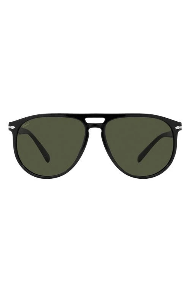 Persol 58mm Pilot Sunglasses in Black at Nordstrom