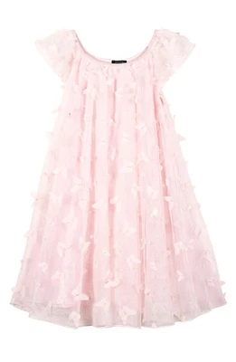 Zunie Kids' Foil Dot 3D Butterfly Appliqué Party Dress Pink at Nordstrom,