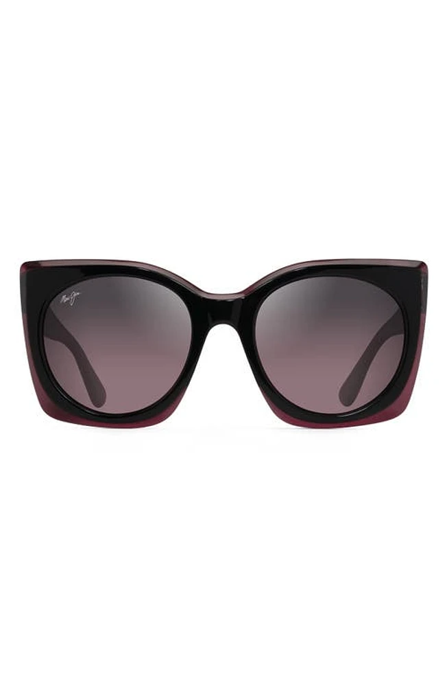 Maui Jim Pakalana 53mm Polarized Plus2 Cat Eye Sunglasses in Black Cherry/Raspberry at Nordstrom