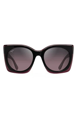 Maui Jim Pakalana 53mm Polarized Plus2 Cat Eye Sunglasses in Black Cherry/Raspberry at Nordstrom