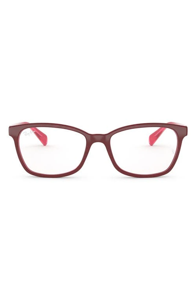 Ray-Ban 52mm Square Optical Glasses in Red at Nordstrom