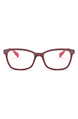 Ray-Ban 52mm Square Optical Glasses in Red at Nordstrom