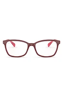 Ray-Ban 52mm Square Optical Glasses in Red at Nordstrom