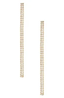 Ettika Baguette Cubic Zirconia Linear Drop Earrings in Gold at Nordstrom