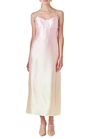 Endless Rose Ombré Empire Waist Satin Slipdress Pink Multi at Nordstrom,