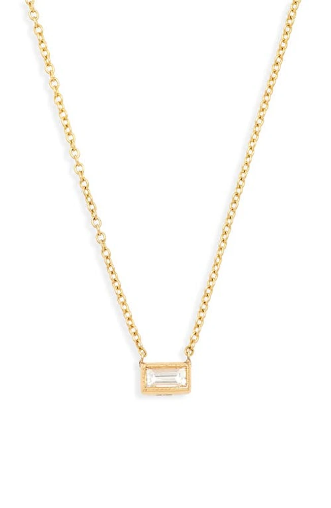 Sethi Couture Diamond Bezel Pendant Necklace in Yellow Gold at Nordstrom, Size 18