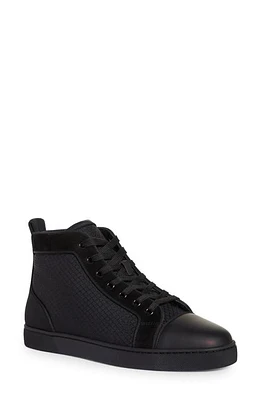 Christian Louboutin Louis Orlato Flat High Top Sneaker in Bk01-Black at Nordstrom, Size 7Us