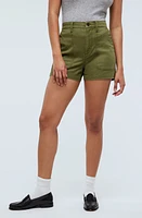 Madewell Perfect Military Twill Shorts Desert Olive at Nordstrom,