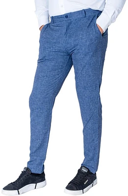 Maceoo Crosshatch Weave Slim Fit Stretch Pants Blue at Nordstrom, X 32