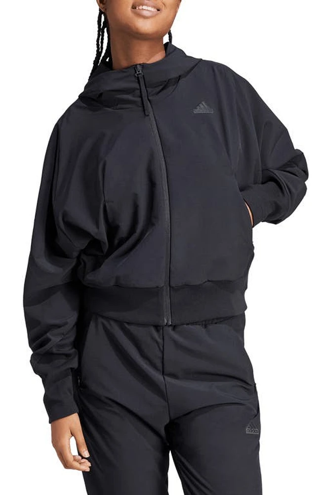 adidas Z. N.E. AEROREADY Zip Hoodie Black at Nordstrom,