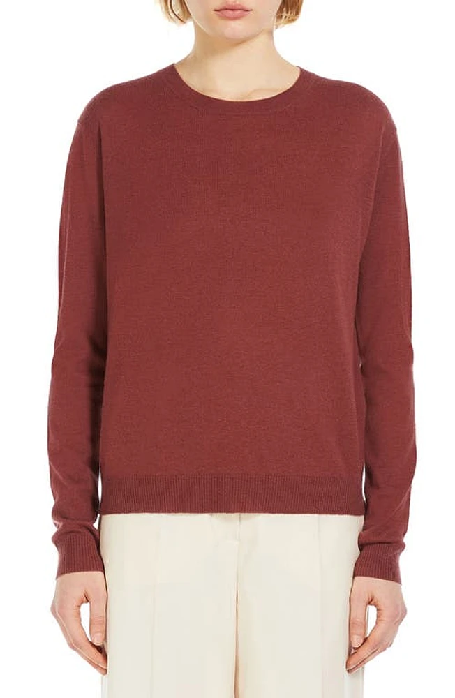 Weekend Max Mara Mochi Wool & Cashmere Crewneck Sweater Rust at Nordstrom,