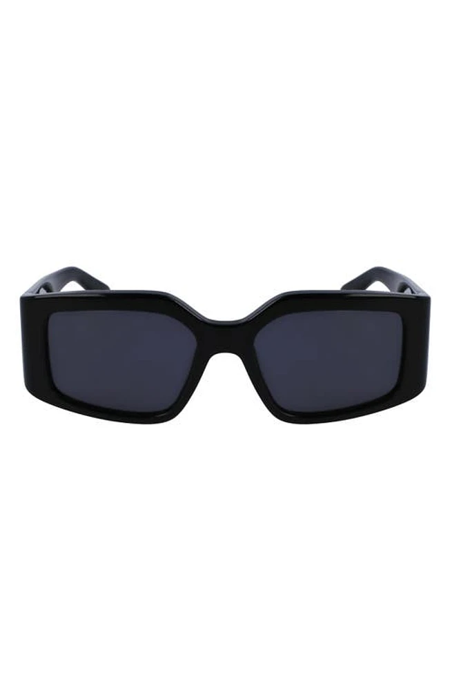 FERRAGAMO Classic Logo 54mm Modified Rectangular Sunglasses in Black at Nordstrom