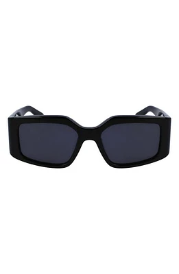 FERRAGAMO Classic Logo 54mm Modified Rectangular Sunglasses in Black at Nordstrom