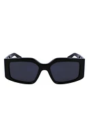 FERRAGAMO Classic Logo 54mm Modified Rectangular Sunglasses in Black at Nordstrom