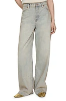 MANGO Raw Hem High Waist Wide Leg Jeans Light Vintage Blue at Nordstrom,