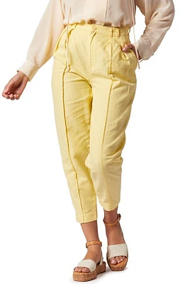 Joie Nat Cotton & Linen Crop Pants Dusky Citron at Nordstrom,