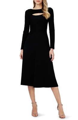 DVF Andreina Keyhole Cutout Long Sleeve Sweater Dress Black at Nordstrom,