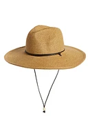 San Diego Hat Pinched Crown Straw Sun Hat in Coffee at Nordstrom, Size Medium