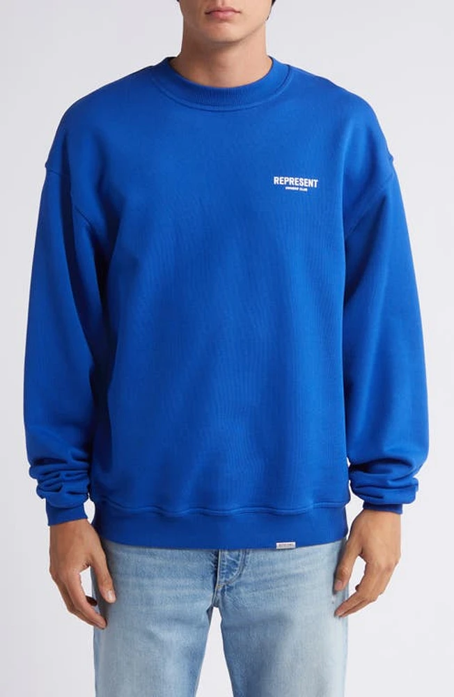 Represent Owners' Club Cotton Logo Graphic Sweatshirt Cobalt Blue at Nordstrom,