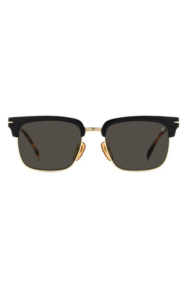 David Beckham Eyewear 55mm Rectangular Sunglasses in Black Havana Gold at Nordstrom