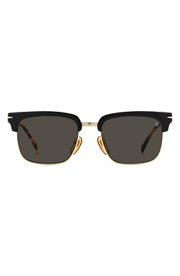 David Beckham Eyewear 55mm Rectangular Sunglasses in Black Havana Gold at Nordstrom