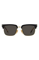 David Beckham Eyewear 55mm Rectangular Sunglasses in Black Havana Gold at Nordstrom