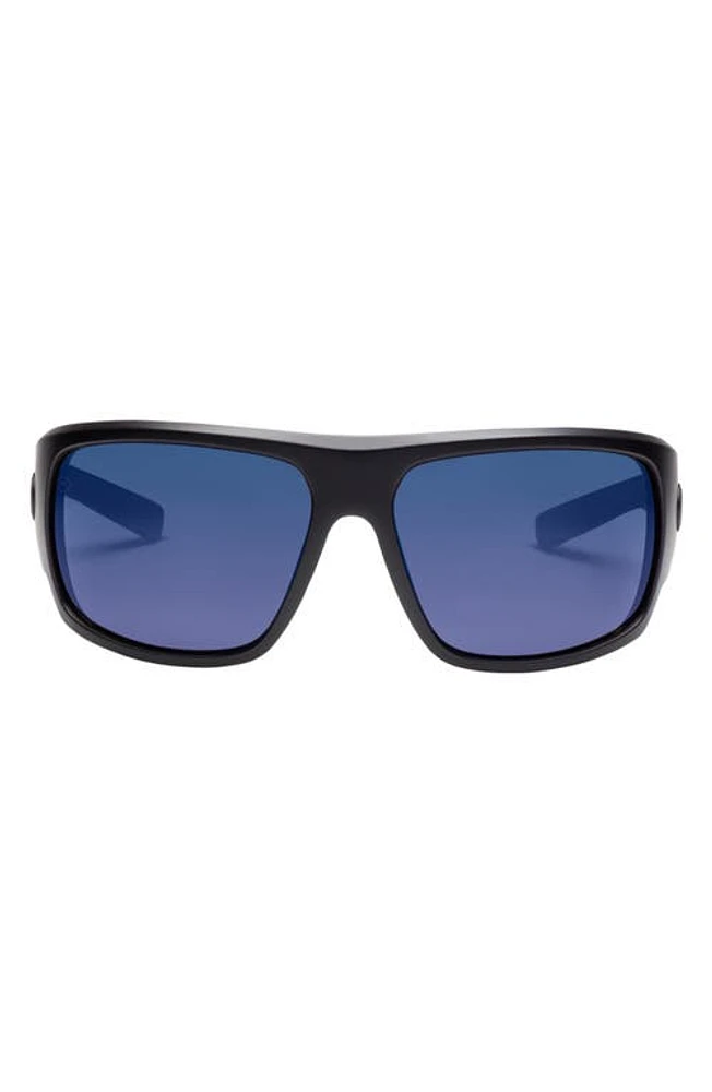 Electric Mahi 49mm Polarized Pro Wrap Sunglasses in Matte Black/Blue Polar Pro at Nordstrom