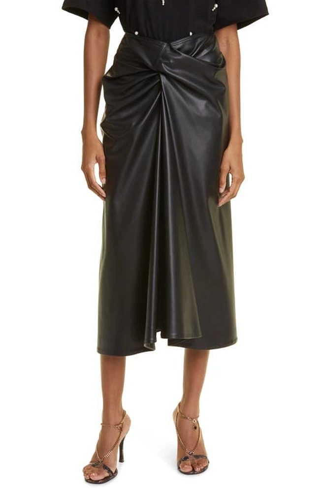 Stella McCartney Altermat Draped Faux Leather Skirt in 1000 - Black at Nordstrom, Size 8 Us