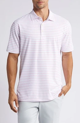 Peter Millar Crown Crafted Fitz Stripe Performance Mesh Polo White at Nordstrom,