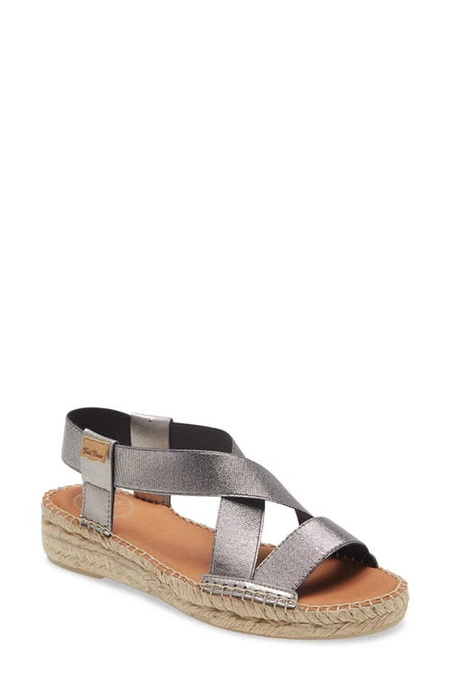 Toni Pons Eire Wedge Sandal in Acer Steel Leather at Nordstrom, Size 5.5-6Us