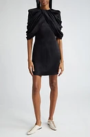 Stella McCartney Draped Satin Minidress 1000 - Black at Nordstrom, Us