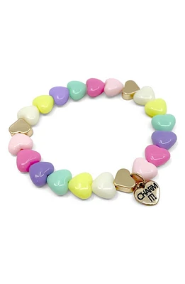 CHARM IT! Kids' Pastel Heart Bead Stretch Bracelet in Gold/Multi at Nordstrom