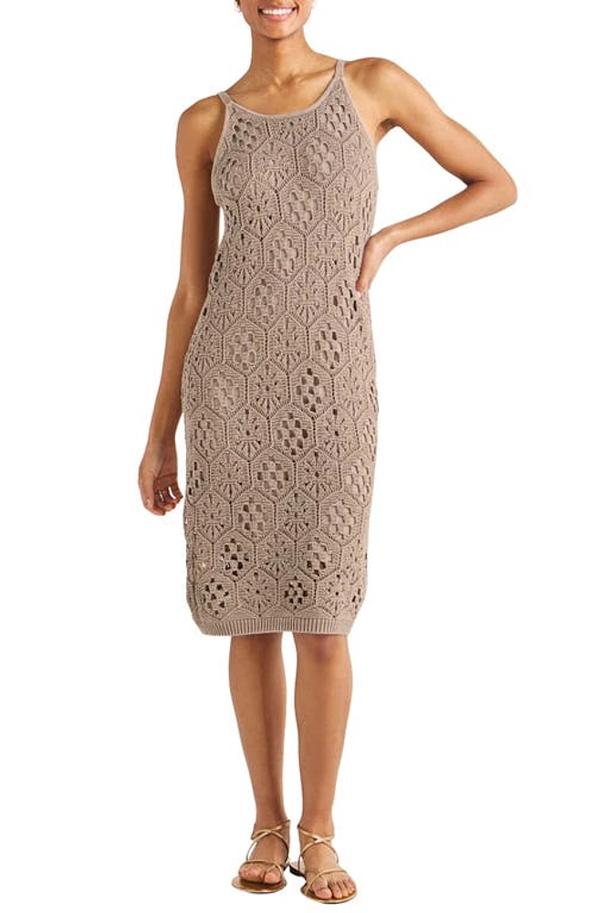 Splendid Eden Open Stitch Cotton Sweater Dress Rattan at Nordstrom,