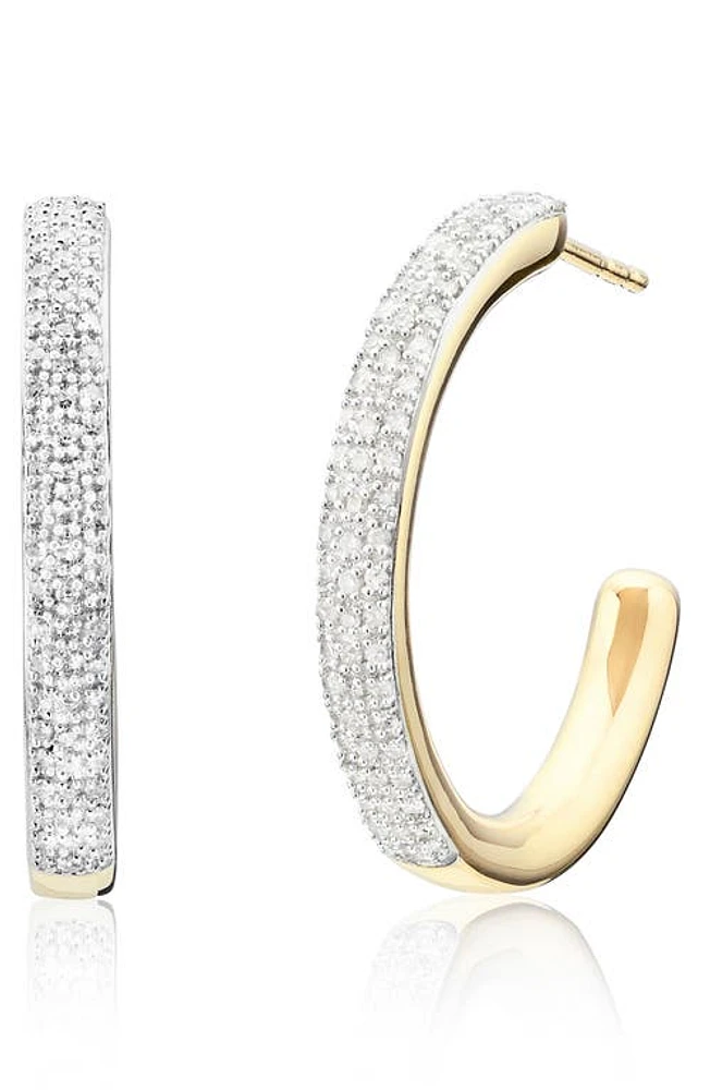 Monica Vinader Fiji Large Diamond Hoop Earrings in Gold at Nordstrom