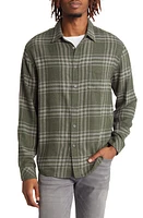 Rails Lennox Relaxed Fit Plaid Cotton Blend Button-Up Shirt in Concrete Moss Melange at Nordstrom, Size Small