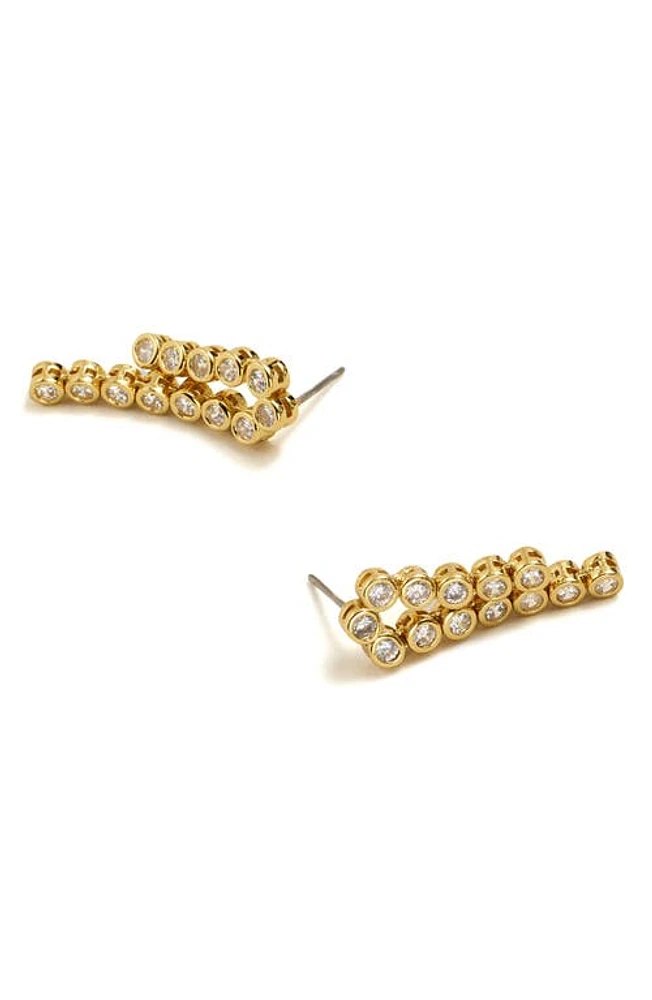 Madewell The Tennis Collection Bezel Set Crystal Waterfall Drop Earrings in Pale Gold at Nordstrom