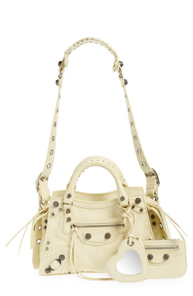 Balenciaga Extra Small Neo Cagole Leather Top Handle Bag in Champagne at Nordstrom