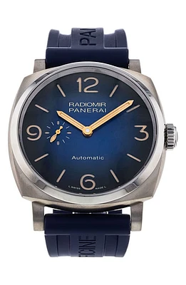 Watchfinder & Co. Panerai Preowned Radiomir Automatic Rubber Strap Watch, 45mm in Blue at Nordstrom