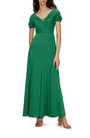 Diane von Furstenberg Laurie Portrait Neck Cotton Blend Maxi Dress Signature Green at Nordstrom,