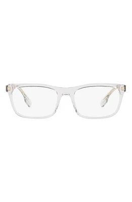 burberry 55mm Icon Stripe Detail Square Optical Glasses in Clear Beige at Nordstrom