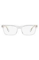 burberry 55mm Icon Stripe Detail Square Optical Glasses in Clear Beige at Nordstrom