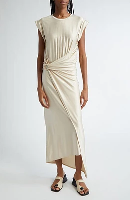 Rabanne Cap Sleeve Satin Midi Dress Nude at Nordstrom, Us