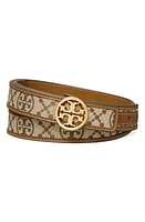 Tory Burch Monogram Jacquard & Leather Belt Hazel at Nordstrom,