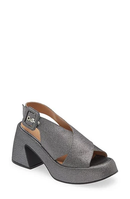 Ganni Slingback Platform Sandal in Silver at Nordstrom, Size 9Us