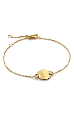 Monica Vinader Lab Created Diamond Engravable Disc Bracelet in 18Ct Gold Vermeil /Diamond at Nordstrom