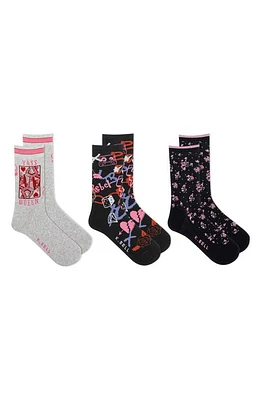 K Bell Socks 3-Pack Rebel Queen Assorted Crew Socks in Bast at Nordstrom, Size 9